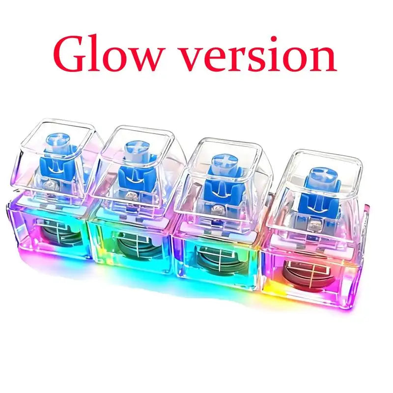 Glowing Keyboard Stress Relief Toy, Keychain, 4-in-1 Stress Relief Button Keychain, Stress-Relieving Fingertip Clicker, Transparent Color, Car Keychain