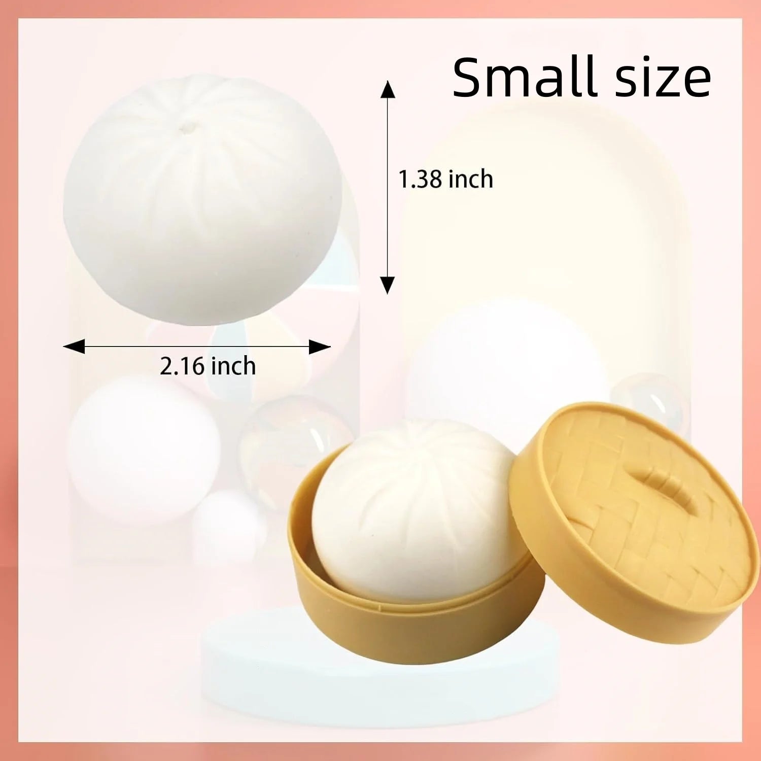 Colorful Dumpling Squishes Stress Balls Fidget Sensory Toys Simulation Food Squishies Bun with Steamer Squeeze Dough Ball Gifts