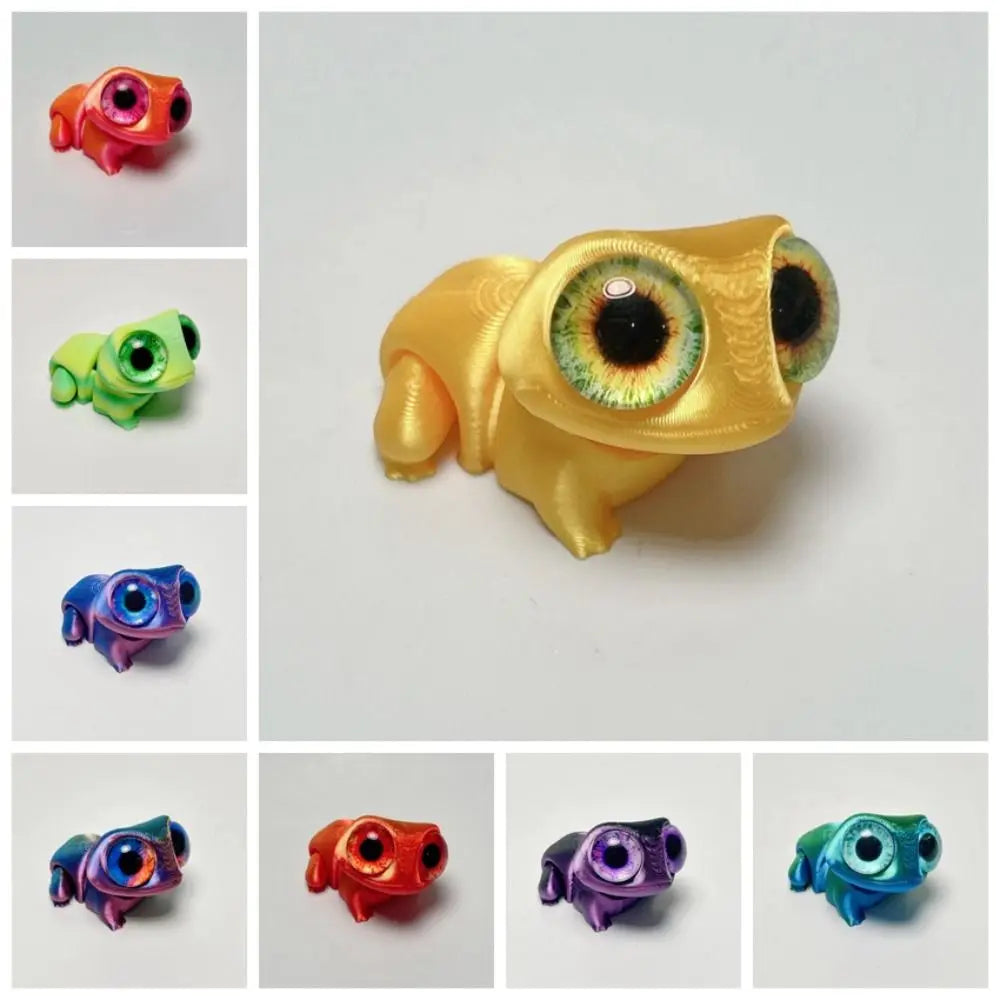 Cute Big Eyes 3D Printed Frogs Ornament Cartoon Realistic 3D Printed Frog Model Figurine Handicraft 3D Printed Frog Toy Kids